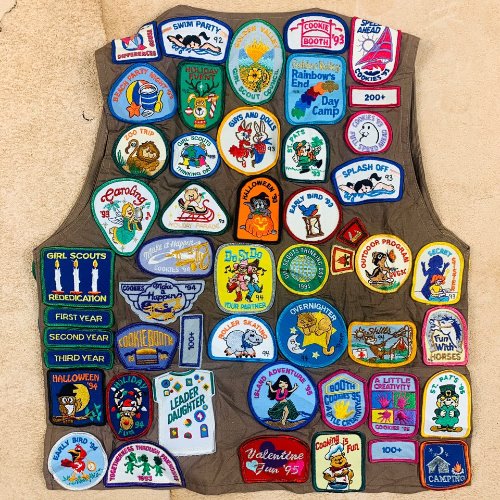 H654 - 90&#039;s Girl Scouts U.S.A Vest (L/14-16 , 85-90&quot;)