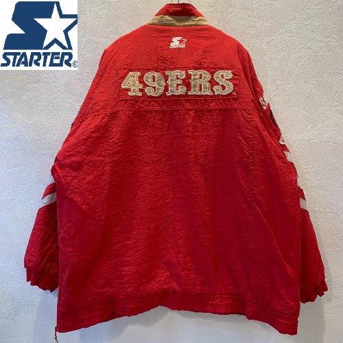 H823 - 80~90&#039;s STARTER NFL Sanfrancisco 49ERS Team Hoodie Full-Zip Parka (XXL , 110)