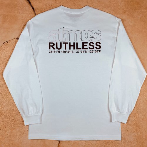 H690 - RUTHLESS x ATMOS Basic T-Shirt / WHITE (M , 100&quot;)