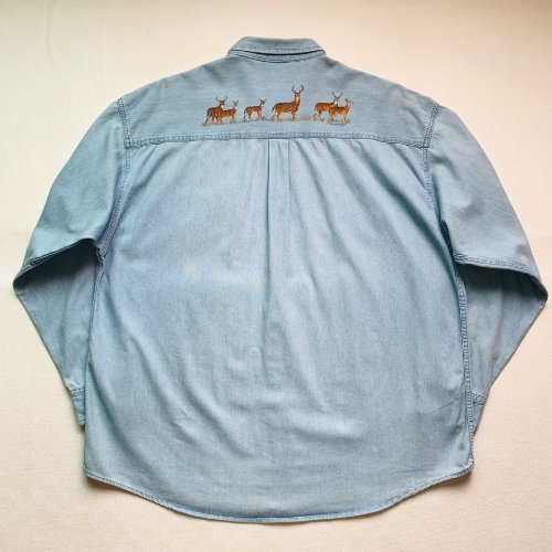 U59 - 80&#039;s TSF Sportswear Denim Shirt (XL , 105-107)