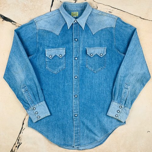 H496 - Sugar Cane Ranch Wear Western Denim Shirt (L 16½, 97-100)