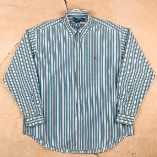 H579 - Polo RalphLauren Blaire Stripe Pattern Shirt (XL)
