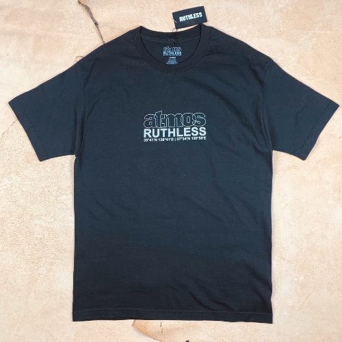 H689 - RUTHLESS x ATMOS Basic Half T-Shirt / BLK (L , 105&quot;)