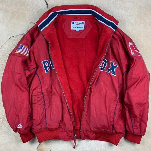H909 - 80&#039;s Majestic MLB RED SOX Team Stadium Parka (XL , 105-107)