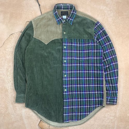 H900 - 90&#039;s Bever State Wool Blend Pattern Shirt (M , 105-107)