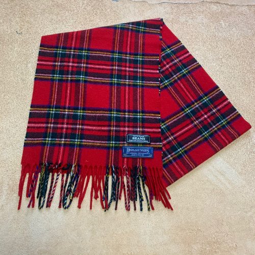 H1182 - Beams Scotland Lamswool Tartan Muffler (162cm  29.5cm)