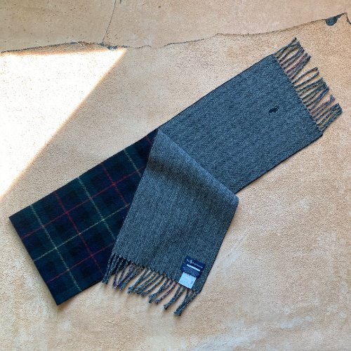 H1260 - (Italy) Polo Ralph Lauren Double-sided Pattern Wool Blended Muffler (155cm  24.5cm)