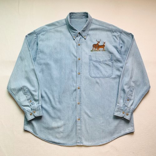 U59 - 80&#039;s TSF Sportswear Denim Shirt (XL , 105-107)