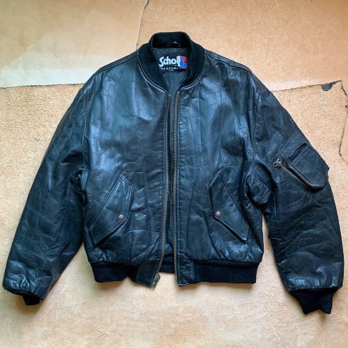 H1059 - 80&#039;s Schott N.Y.C Sportswear Bomber Leather Jacket (42 , 95)